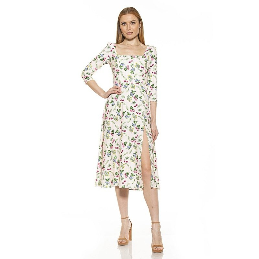 Women's ALEXIA ADMOR Sage Squareneck Midi Fit & Flare Dress